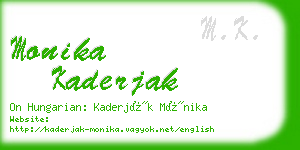 monika kaderjak business card